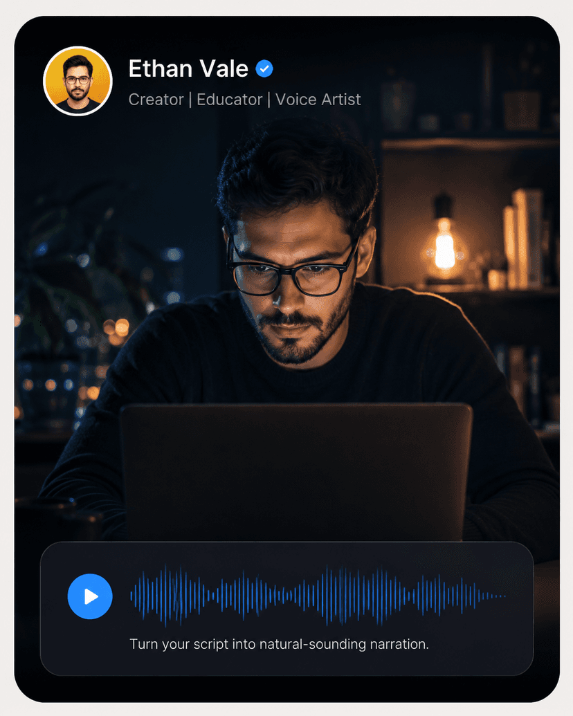 Draft narration with Text to