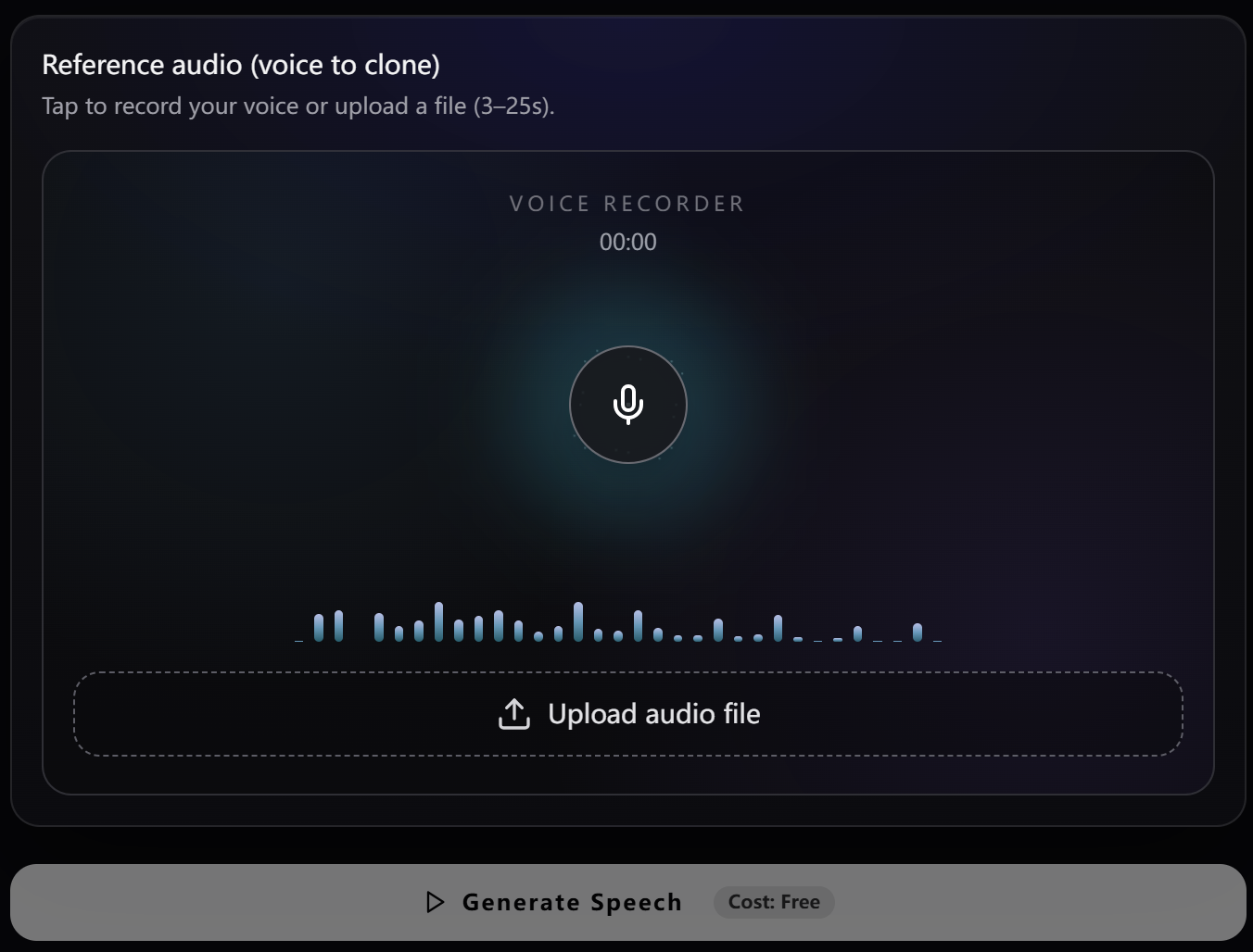 Three-tab mode switch screenshot