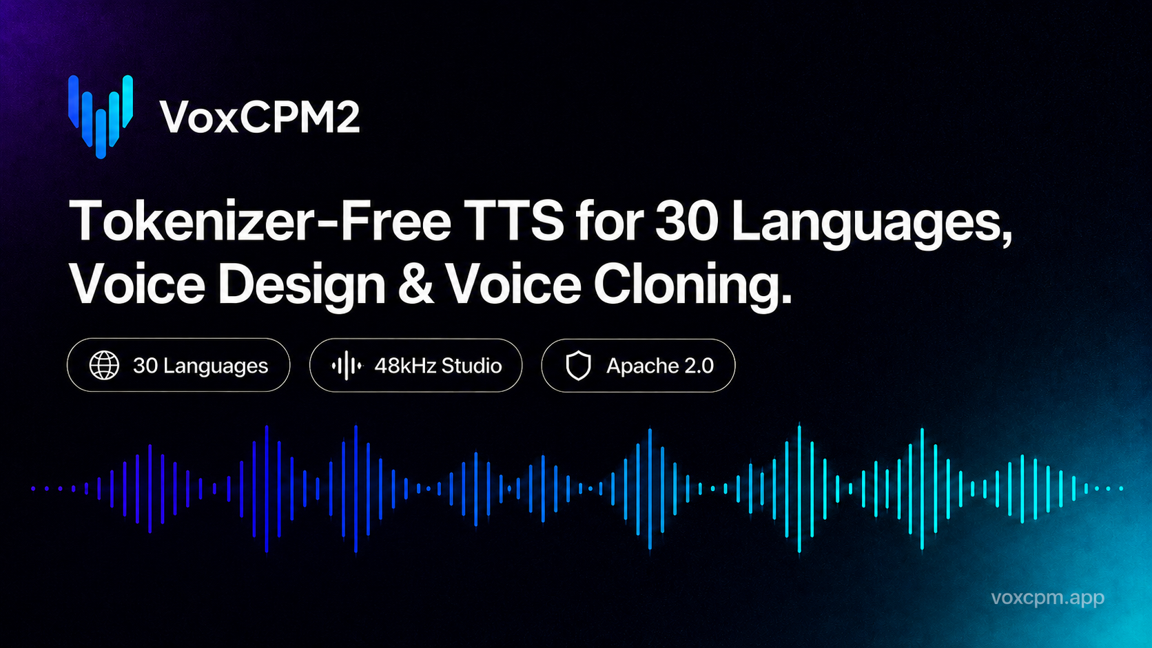 VoxCPM2 — Free Tokenizer-Free TTS, Voice Cloning & Design